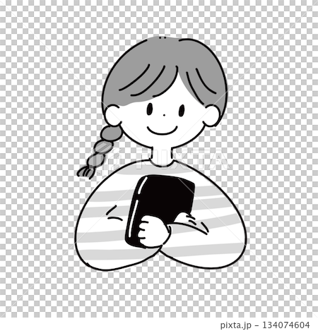 本(タブレット)を持つ女の子 本(タブレット)を持つ女の子 134074604