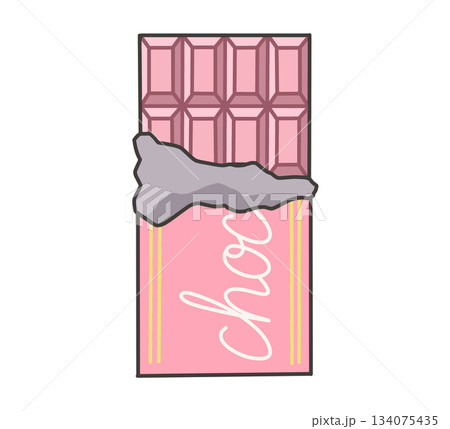 板チョコ（いちご）のイラスト 134075435