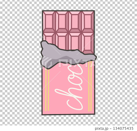 板チョコ（いちご）のイラスト 134075435