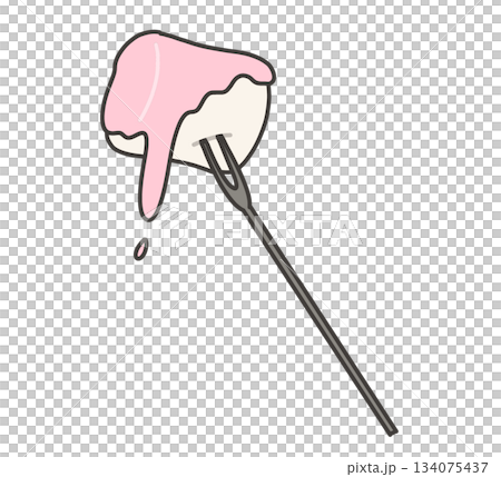 草莓巧克力火鍋棉花糖插圖 草莓巧克力火鍋棉花糖插圖 134075437