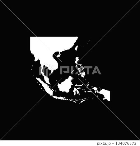 「東南アジア」世界の国のシルエットの形のアイコンシリーズ。 134076572