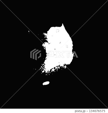 「大韓民国」世界の国のシルエットの形のアイコンシリーズ。 134076575