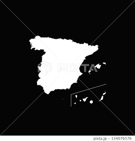 「スペイン」世界の国のシルエットの形のアイコンシリーズ。 134076576