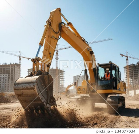 建設現場の作業員 134077034