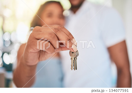 Keys, home and hands of couple in apartment excited for moving into new house, property and real estate. Homeowners, relationship and happy man and woman with key for mortgage, investment and rent Keys, home and hands of couple in apartment excited for moving into new house, property and real estate. Homeowners, relationship and happy man and woman with key for mortgage, investment and rent 134077591