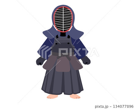 剣道着を着て正面を向いているイラスト 134077896