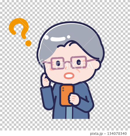 A "senior" woman in casual clothes using a smartphone 134078340