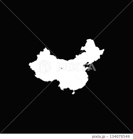 「中華人民共和国」世界の国のシルエットの形のアイコンシリーズ。 「中華人民共和国」世界の国のシルエットの形のアイコンシリーズ。 134078549