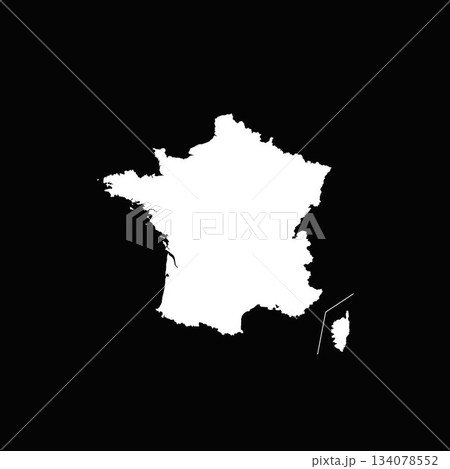 「フランス」世界の国のシルエットの形のアイコンシリーズ。 134078552