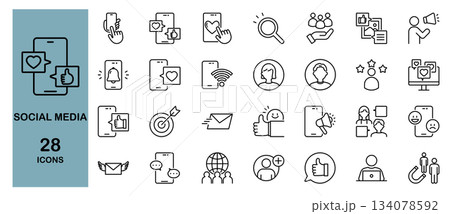 ソーシャルメディア　ラインアイコンセット 134078592