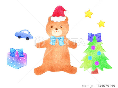 クリスマス 可愛いくまのぬいぐるみ 男の子 手描きイラスト 赤ちゃん 子供向け パステル 色鉛筆 クリスマス 可愛いくまのぬいぐるみ 男の子 手描きイラスト 赤ちゃん 子供向け パステル 色鉛筆 134079149