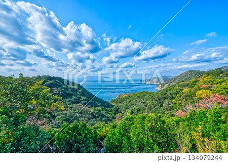 坊勢島眺望台から望む瀬戸内海の絶景パノラマ（兵庫・姫路市家島諸島） 134079244