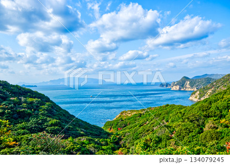 坊勢島から望む瀬戸内海の絶景パノラマ(兵庫・姫路市家島諸島) 坊勢島から望む瀬戸内海の絶景パノラマ(兵庫・姫路市家島諸島) 134079245