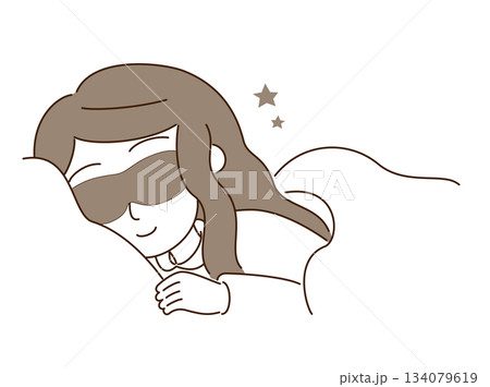 アイマスクをつけて眠る女性 アイマスクをつけて眠る女性 134079619