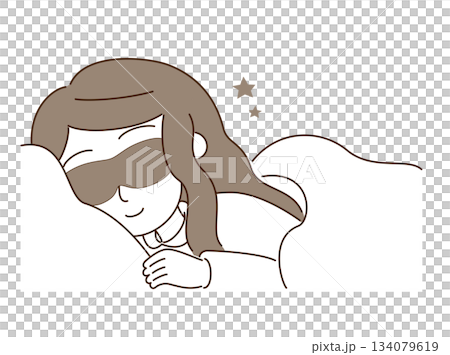 アイマスクをつけて眠る女性 アイマスクをつけて眠る女性 134079619