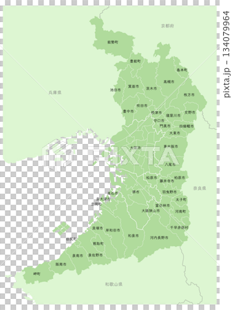 「大阪府」詳細地圖系列(包括鄰近的縣和市町村) 「大阪府」詳細地圖系列(包括鄰近的縣和市町村) 134079964
