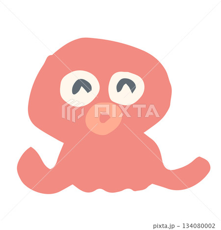 海のやさしいアイコンシリーズ|笑顔のタコ 海のやさしいアイコンシリーズ|笑顔のタコ 134080002