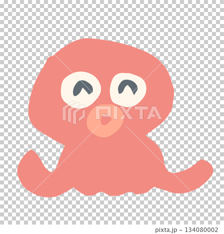 海のやさしいアイコンシリーズ|笑顔のタコ 海のやさしいアイコンシリーズ|笑顔のタコ 134080002