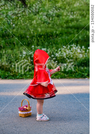 Little Red Riding Hood, the beloved character from the famous fairy tale 134080082