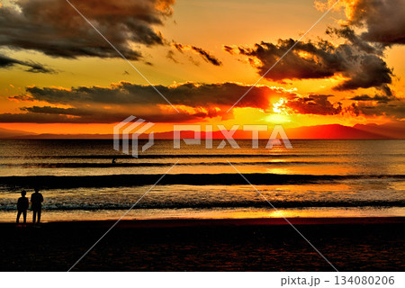 片瀬西浜鵠沼海水浴場からの夕景 134080206