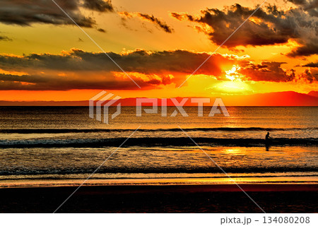 片瀬西浜鵠沼海水浴場からの夕景 134080208