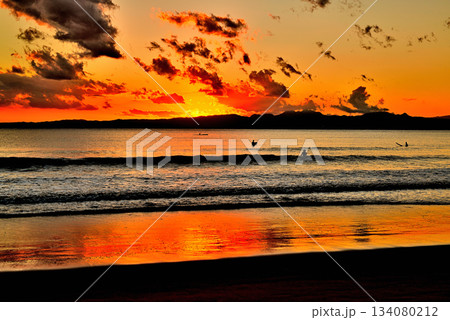 片瀬西浜鵠沼海水浴場からの夕景 134080212