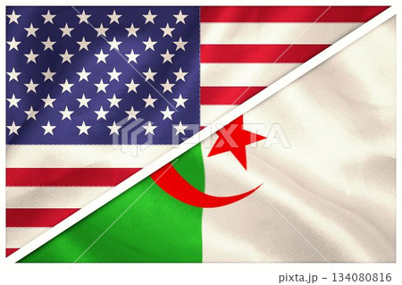 Flags of America and Algeria 134080816
