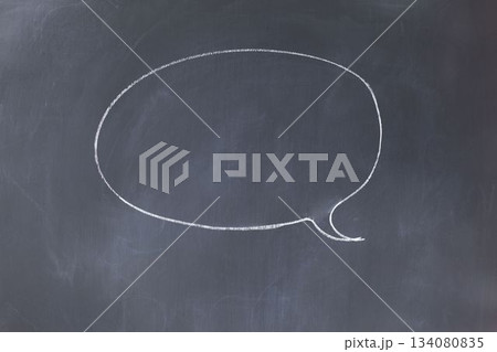 Speech bubble on chalkboard Speech bubble on chalkboard 134080835