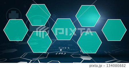 Blue digital data with chemical sign Blue digital data with chemical sign 134080882