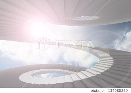 Winding staircase in the sky Winding staircase in the sky 134080889