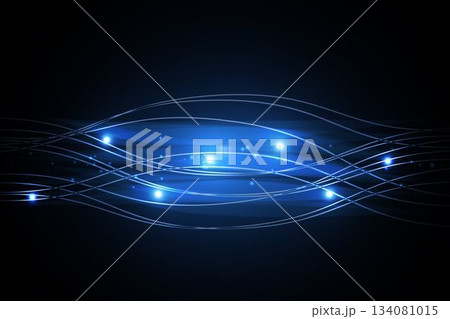 Blue lines and lights on black background 134081015