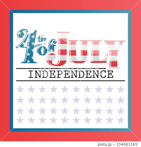 Picture frame with 4th July text and star shapes Picture frame with 4th July text and star shapes 134081165