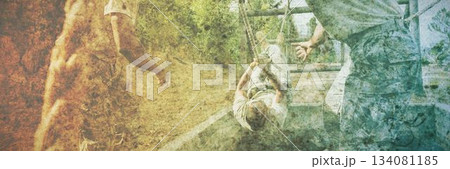Military training in the camp 134081185