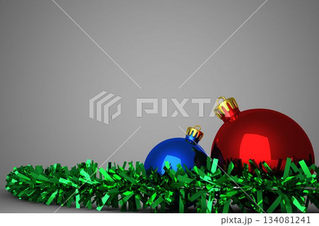 Christmas baubles and tinsel 134081241