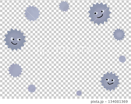 Cute virus and bacteria frame Cute virus and bacteria frame 134081369
