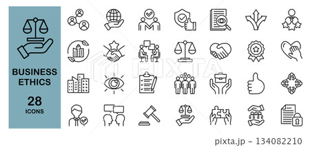 企業倫理に関するアイコンセット 134082210