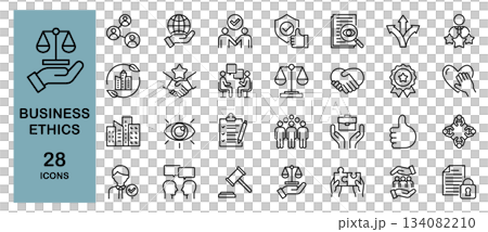 Business ethics icon set 134082210