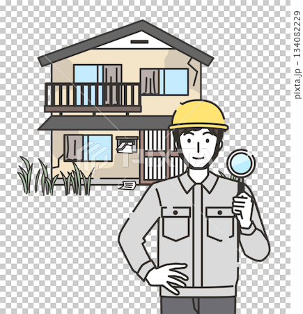 圖解：一名檢查員正在調查一棟廢棄房屋 134082229