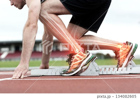 Runner experiencing ankle pain 134082605