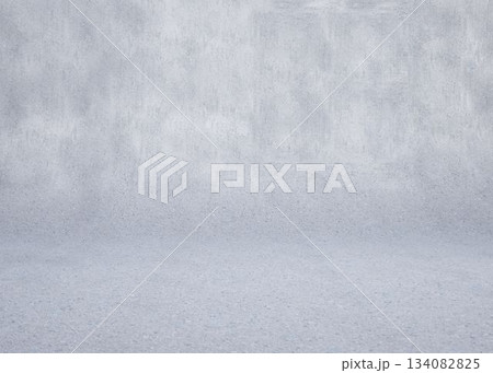 Neutral studio backdrop is showing seamless grey textured floor meeting wall in flat design Neutral studio backdrop is showing seamless grey textured floor meeting wall in flat design 134082825