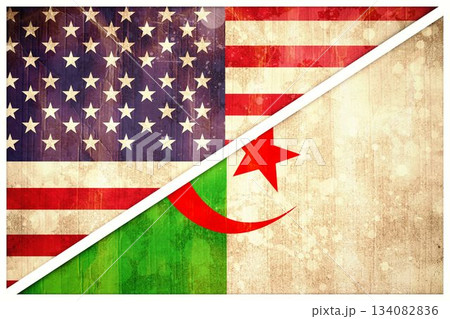 American and Algerian flags 134082836