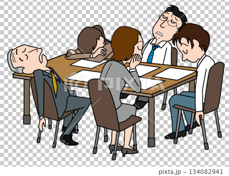 一名公司員工被困在會議中 134082941