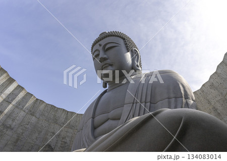 The great Buddha at Hill of Buddha in Hokkaido. Hill Of Buddha is one Of Most Popular Traveling Destination In Sapporo. locate in Makomanai Takino Cemetery . 134083014