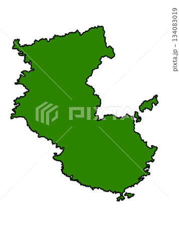 和歌山県の地図(縁取りグリーン) 和歌山県の地図(縁取りグリーン) 134083019