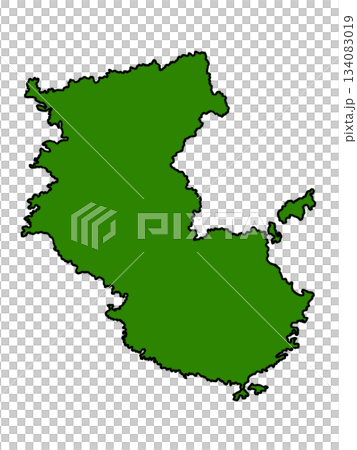和歌山県の地図(縁取りグリーン) 和歌山県の地図(縁取りグリーン) 134083019