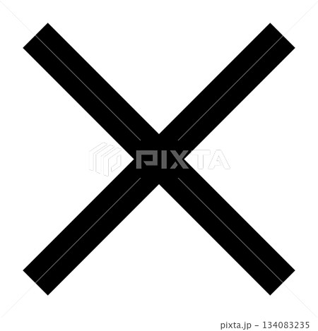 アイコン シンプルなバツマーク モノクロ ベクター素材 アイコン シンプルなバツマーク モノクロ ベクター素材 134083235