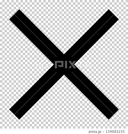 アイコン シンプルなバツマーク モノクロ ベクター素材 アイコン シンプルなバツマーク モノクロ ベクター素材 134083235