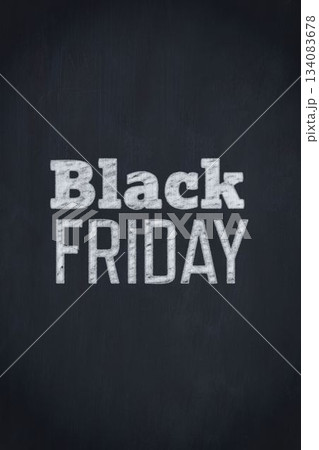 White chalk text spelling Black Friday is appearing on flat design chalkboard with smudges White chalk text spelling Black Friday is appearing on flat design chalkboard with smudges 134083678