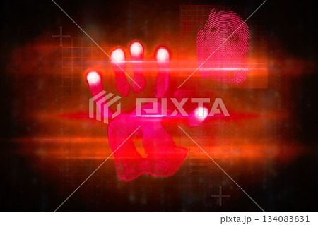 Red technology hand design Red technology hand design 134083831