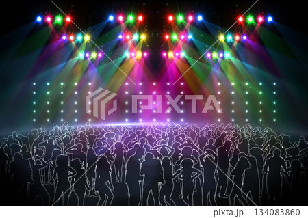 Digitally generated nightclub under lights 134083860